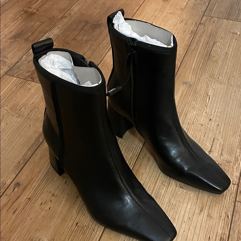 Zara Sleek Black Ankle Boots